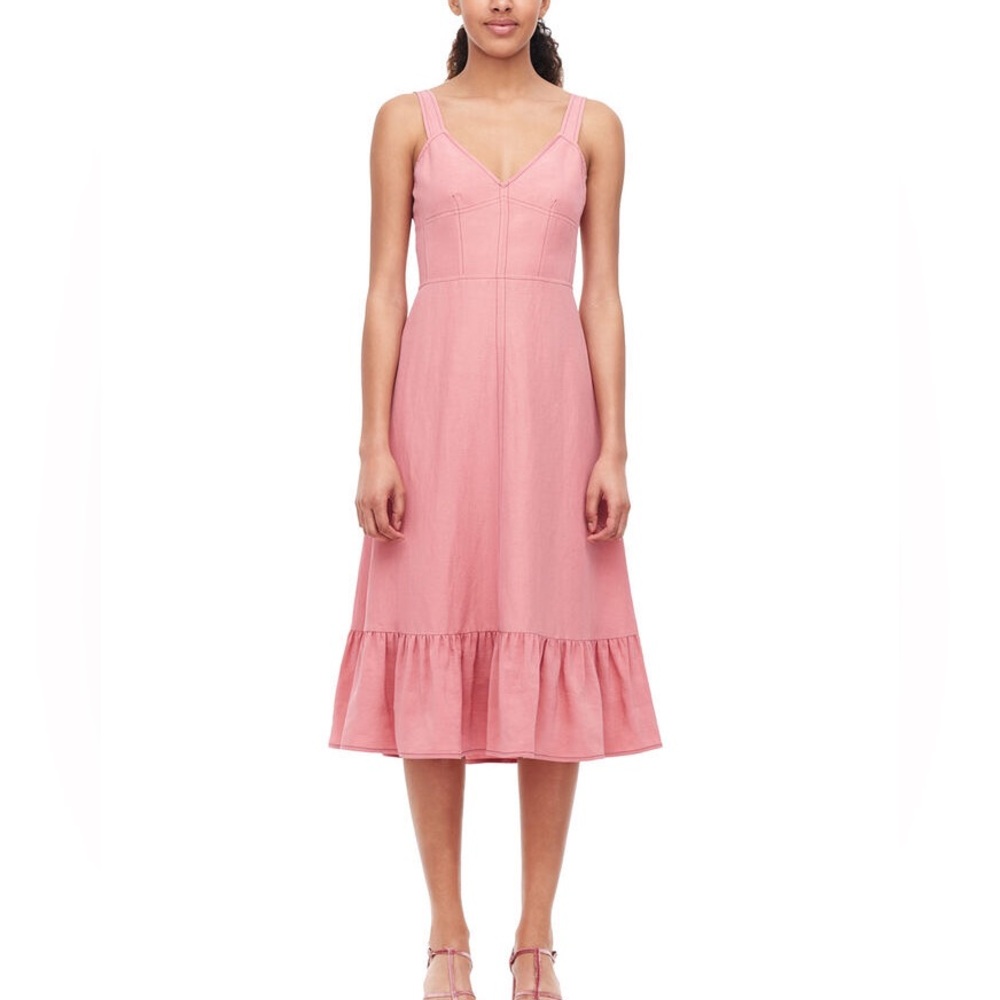 NWT REBECCA TAYLOR LACE UP LINEN SLIP DRESS 12
